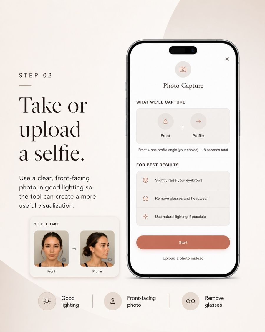 Step 2 - take or upload a selfie
